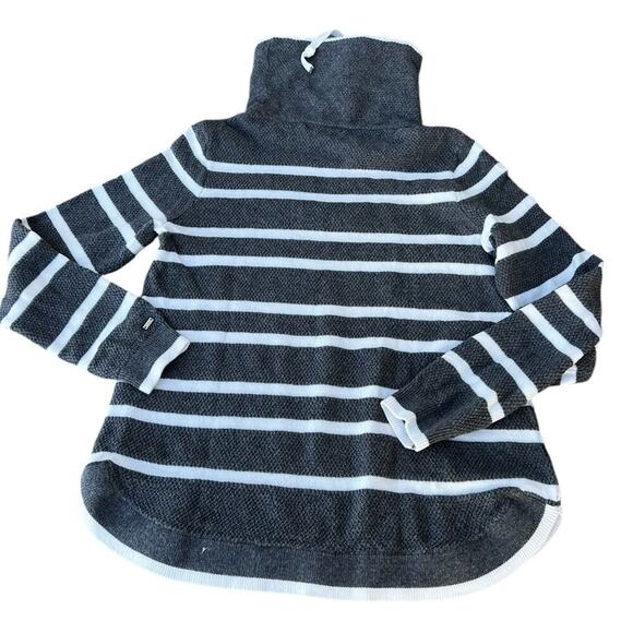 TOMMY HILFIGER women’s XS sweater with drawstring turtle neck, stripe - Picture 2 of 7